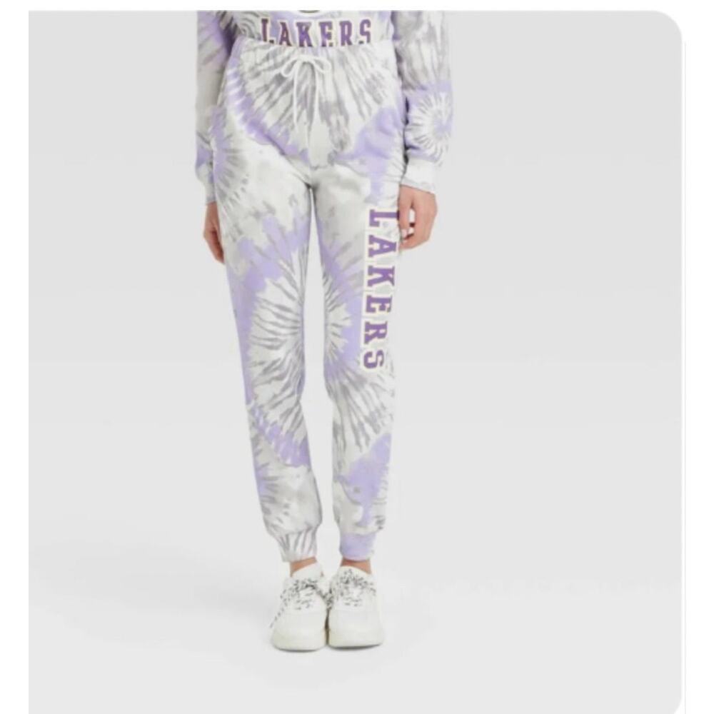 LA Lakers Tie Dye Jogger Sweatpants Womens‎ Small Hybrid NEW w/ Tags